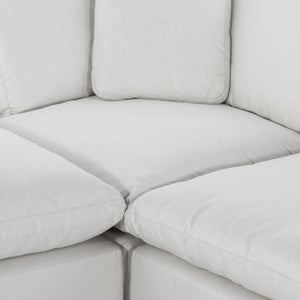 Stevie 3Pc Laf Sec Sofa W/Ottoman In Ivory
