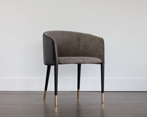 Asher Dining Chair - Sparrow Grey / Napa Black