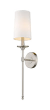 Emily 1 Light Wall Sconce in Brushed Nickel Finish