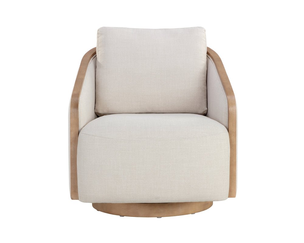 TASIA SWIVEL LOUNGE CHAIR - EFFIE LINEN