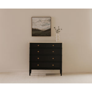 Eleanor 5-Drawer Chest Black Mango Wood