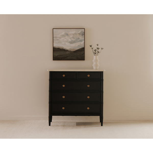 Eleanor 5-Drawer Chest Black Mango Wood