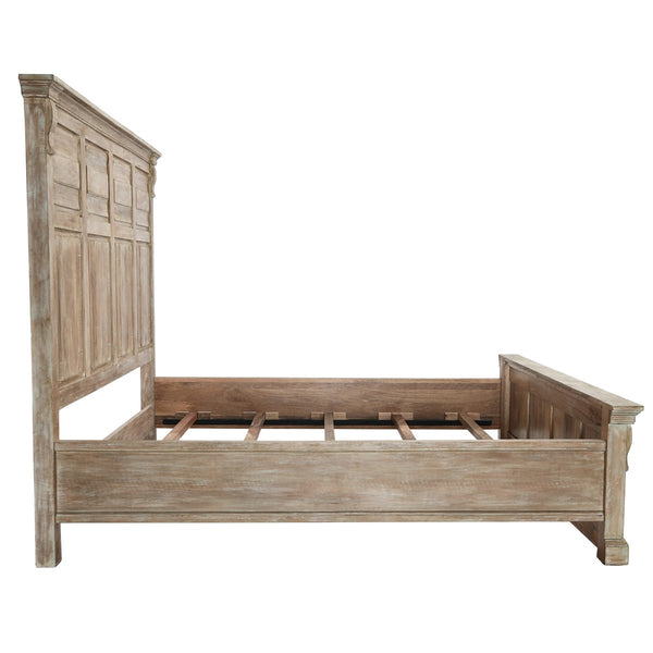 Adelaide Solid Wood Queen Bed - Natural Cream Wash