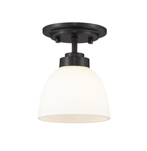 Ashton 1 Light Flush Mount in Matte Black Finish