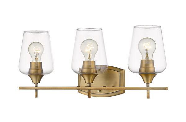 Joliet 3 Light Vanity in Olde Brass Finish
