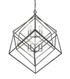 Euclid 10 Light Chandelier in Chrome + Matte Black Finish