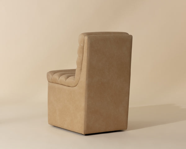 NORM WHEELED DINING CHAIR - COPLEY LATTE