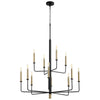 Apollo Chandelier in Noir / Aged Brass
