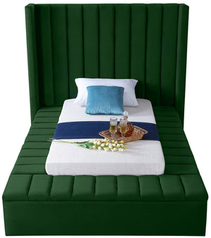Joanne Twin Bed In Green Velvet