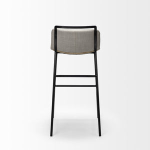 Kavalan 33.5" Total Height Beige Upholstered Seat Gray Metal Frame Counter Stool