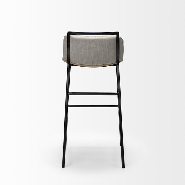 Kavalan 33.5" Total Height Beige Upholstered Seat Gray Metal Frame Counter Stool