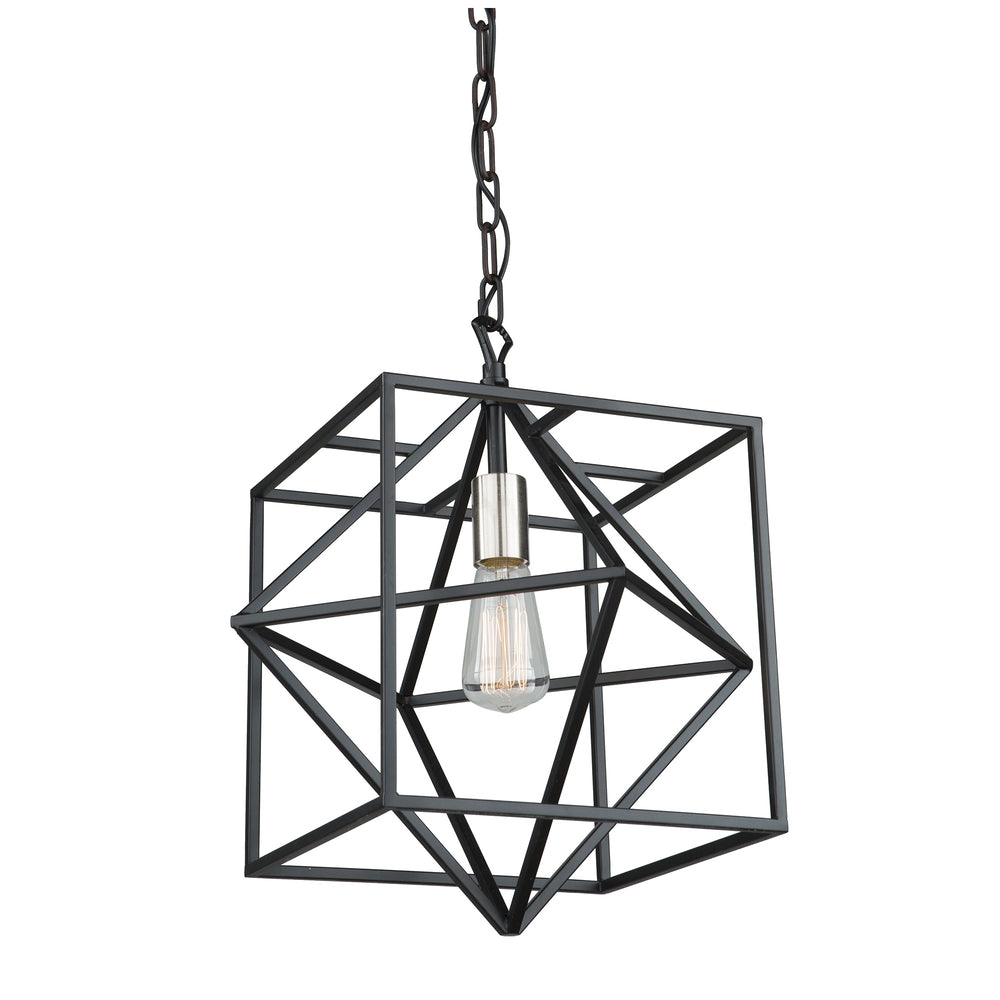 Roxton AC11201PN Pendant in Matte Black & Polished Nickel