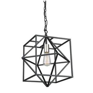 Roxton AC11201PN Pendant in Matte Black & Polished Nickel