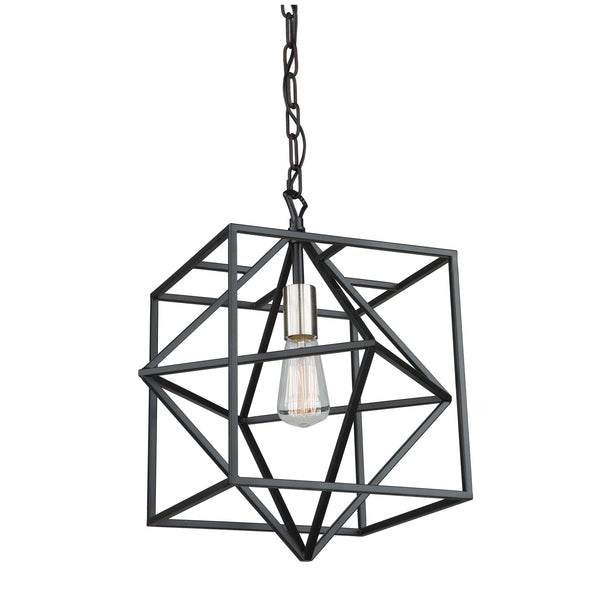 Roxton AC11201PN Pendant in Matte Black & Polished Nickel