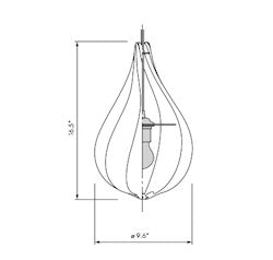 Alva Hardwired Pendant with White Cord