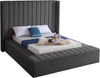 Joanne Queen Bed In Grey Velvet