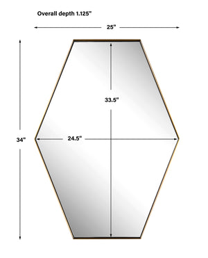 Ankara Brass Hexagon Mirror