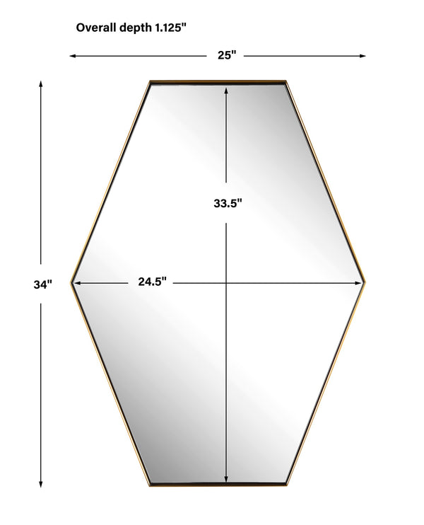 Ankara Brass Hexagon Mirror
