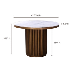 Moe's Tower Dining Table White Marble