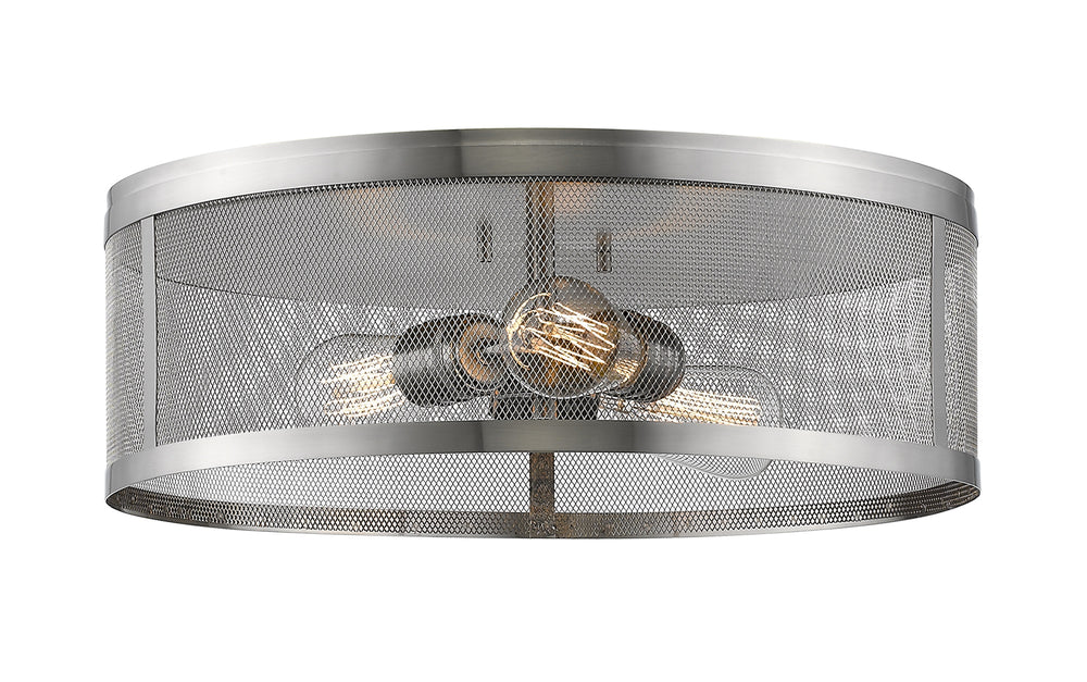 Meshsmith 3 Light Flush Mount in Brushed Nickel Finish