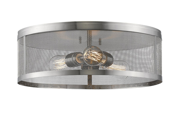 Meshsmith 3 Light Flush Mount in Brushed Nickel Finish