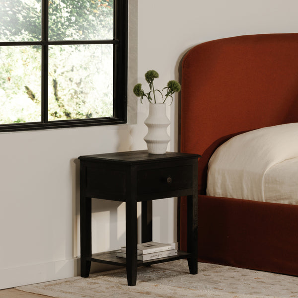 Moe's Corrine Nightstand in Antique Black Mango Wood