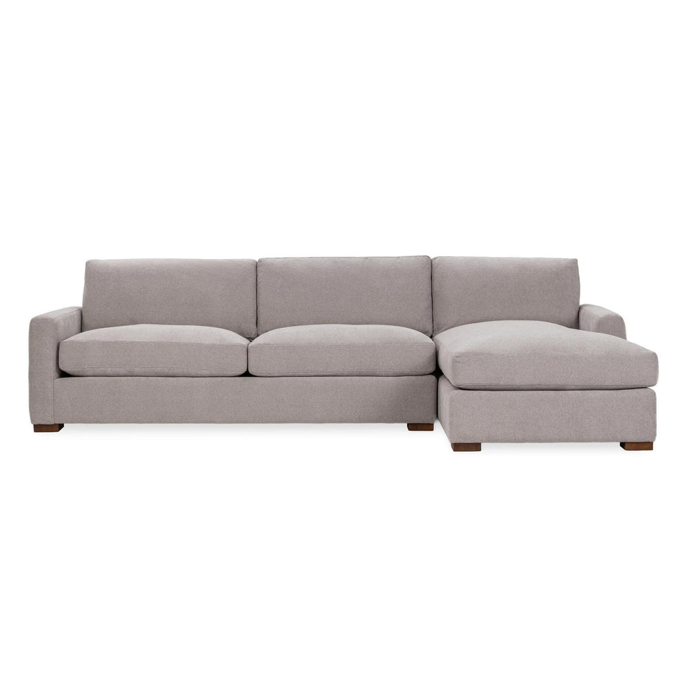 Coburn Right Chaise Sofa in Elite-Gray Upholstery