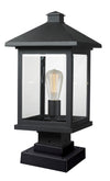 Portland 1 Light Outdoor Pier Mount Light in Black Finish