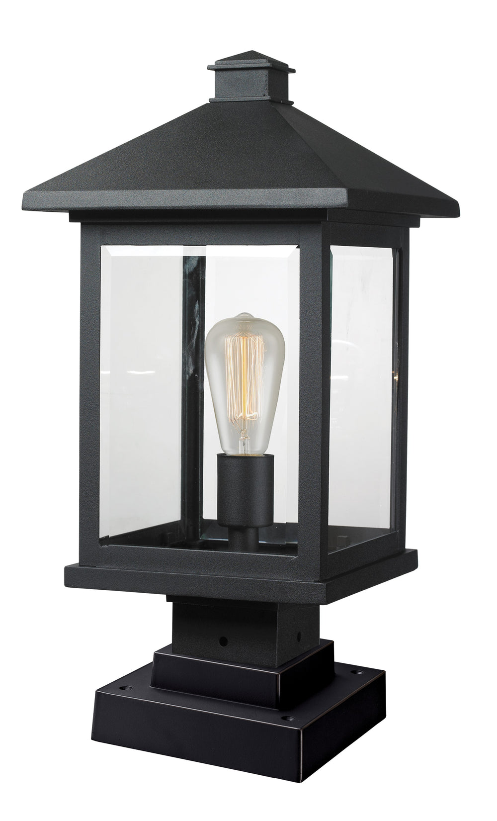 Portland 1 Light Outdoor Pier Mount Light in Black Finish