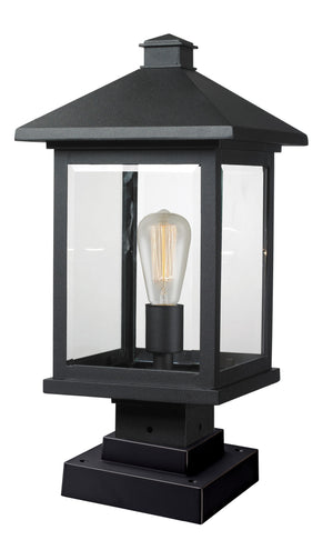 Portland 1 Light Outdoor Pier Mount Light in Black Finish
