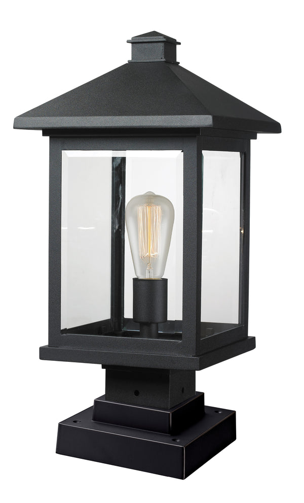 Portland 1 Light Outdoor Pier Mount Light in Black Finish
