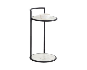 PARGA END TABLE - BLACK - MARBLE LOOK