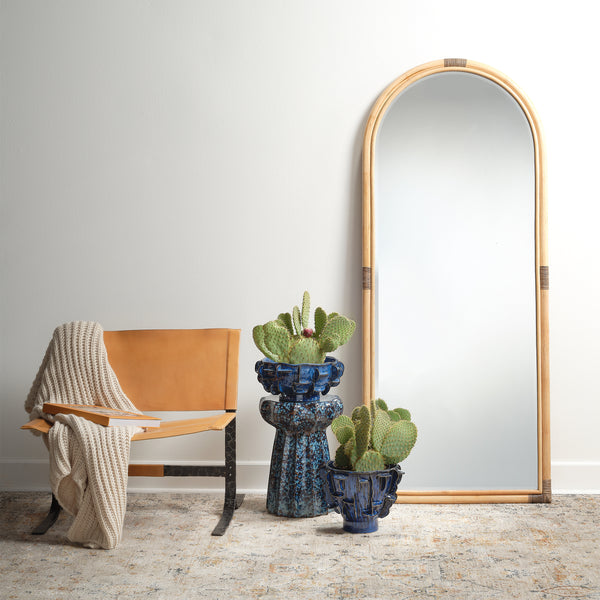  Helios Ceramic Decorative Vase, Blue