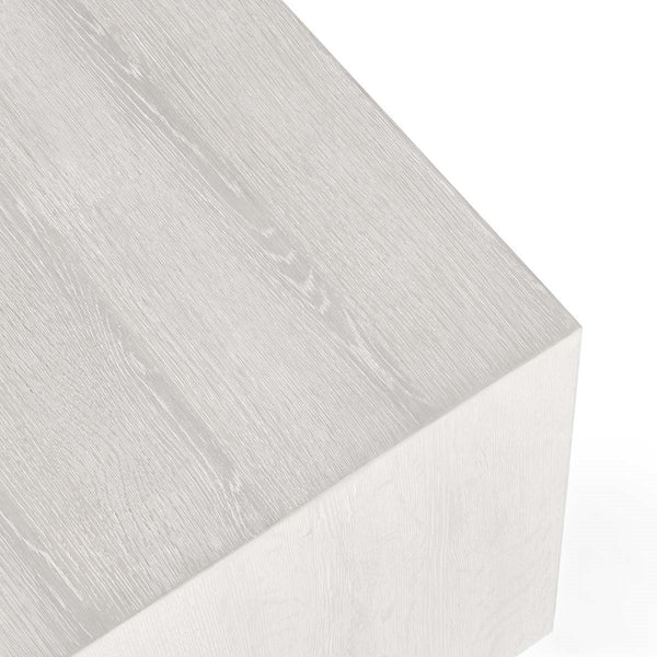 Layne Solid Wood End Table in Milk White