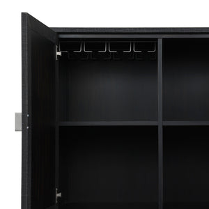 Cressida Bar Cabinet - Black Linen