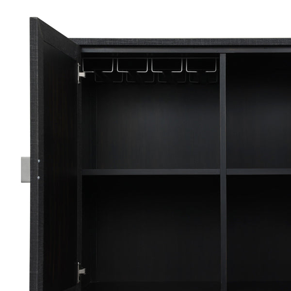 Cressida Bar Cabinet - Black Linen