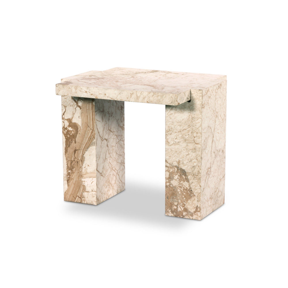 Romano End Table In Desert Taupe Marble