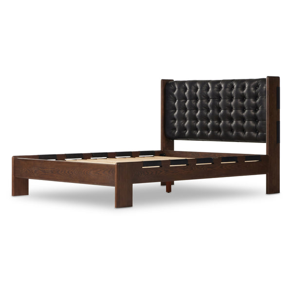 Halston Bed In Terra Brown Ash In Queen