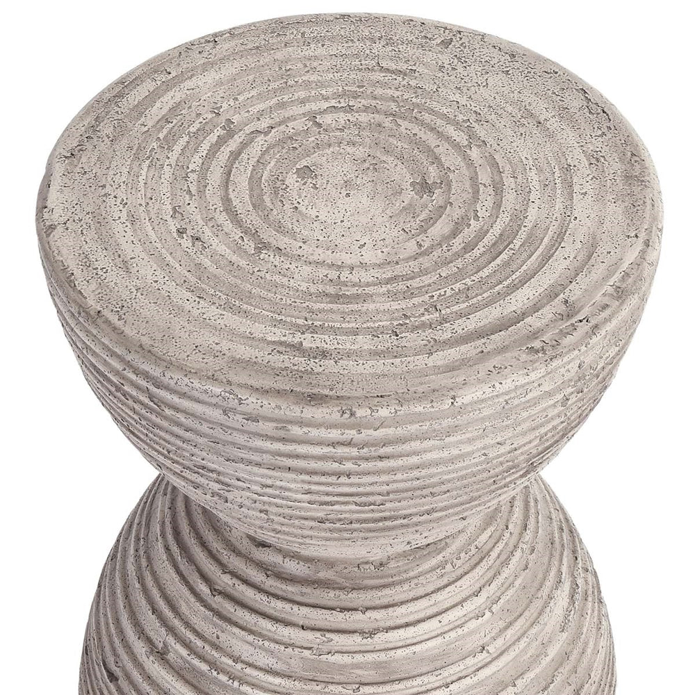 Corey Outdoor Round Accent Table - Light Gray