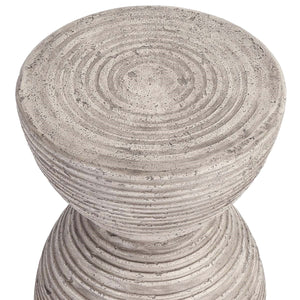Corey Outdoor Round Accent Table - Light Gray