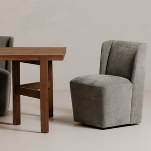 Cormac Rolling Dining Chair in Slate Green