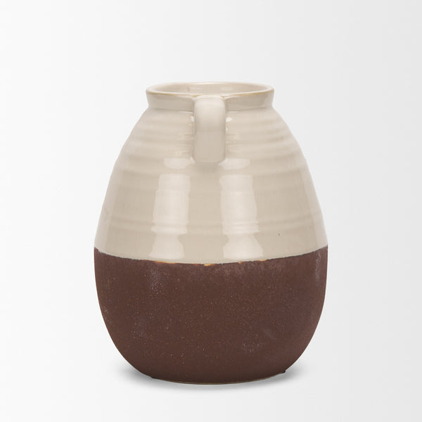 Tryna Small Beige w/ Matte Brown Ceramic Vase
