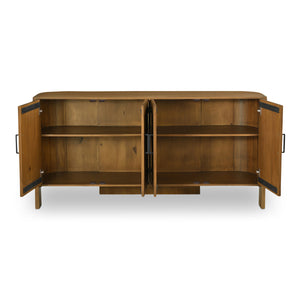 Lachlan Sideboard Brown with Shelves & Drawers
