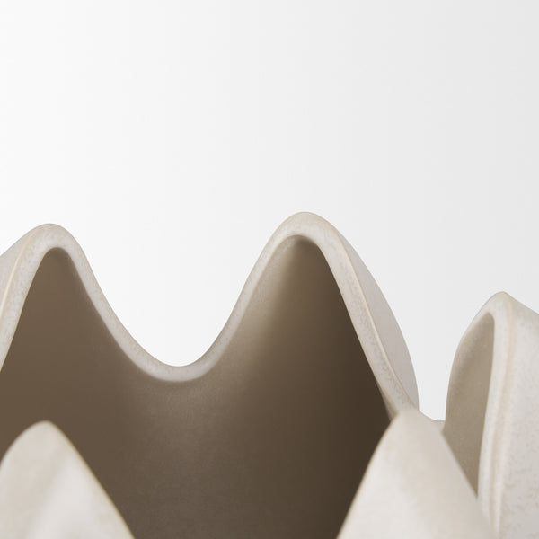 Ulrich Sculptural Cream Glazed Ceramic Vase
