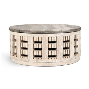 Becky Solid Wood Round Coffee Table - Vintage Cream