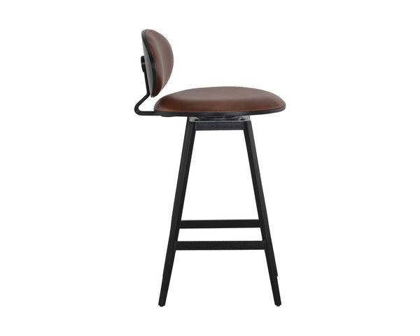 EMBER SWIVEL COUNTER STOOL - BRAVO COGNAC