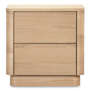 Round Off Tall Nightstand in Natural Oak