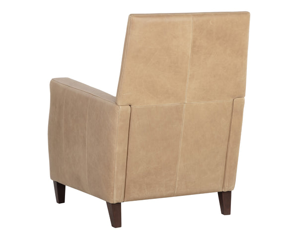 FLORENZI LOUNGE CHAIR - LATTE LEATHER