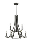 Verona 9 Light Chandelier in Bronze Finish