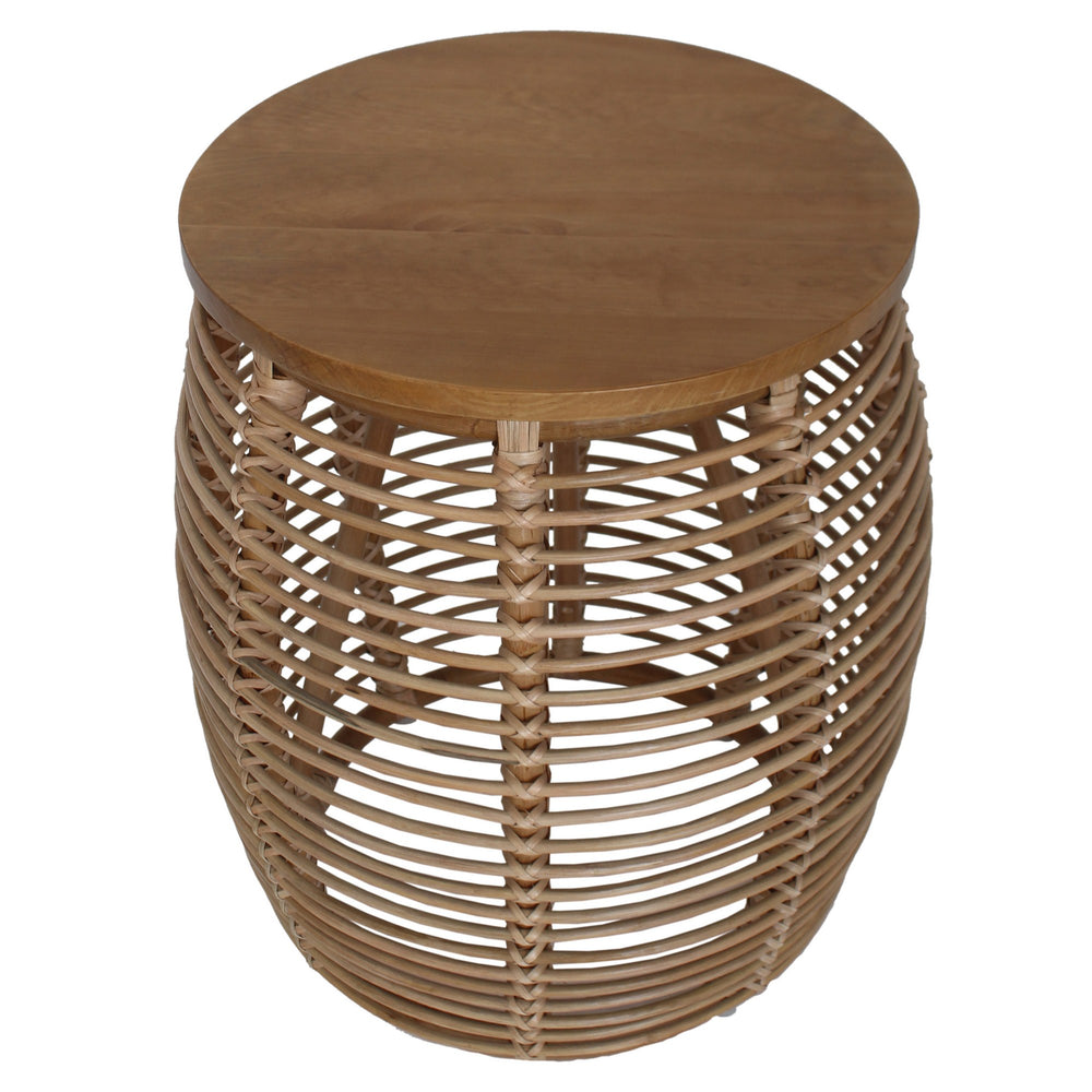 Iris Rattan End Table In Honey
